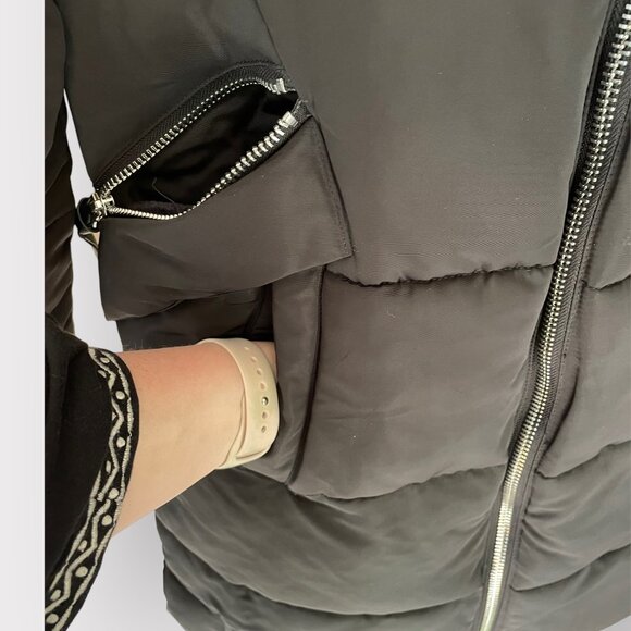 Derek Lam 10 Crosby Women's Size S Black Faux Fur Lined Convertible Coat/Vest - Picture 6 of 16